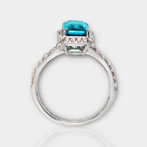Blue Zircon Engagement Ring - Picture 7 of 8